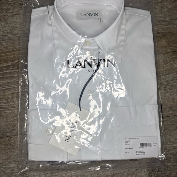 Lanvin Paris White Men's Shirt Classic Luxury Designer